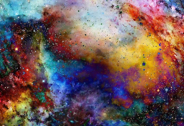 空间和星星 颜色宇宙抽象背景 — 图库照片