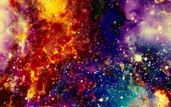 Kosmischer Raum Und Sterne Farbe Kosmischen Abstrakten Hintergrund Feuerwirkung — Stockfoto