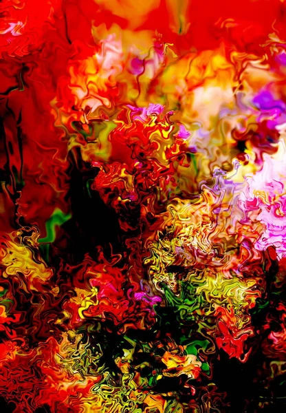 Abstrakte Farbenfrohe Gestaltung Mit Blume Computerkunst — Stockfoto