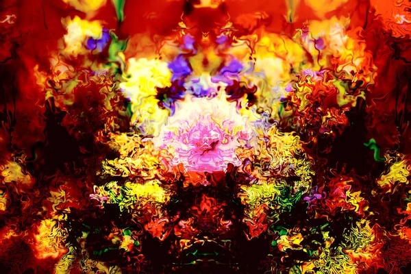 Abstrakte Farbenfrohe Gestaltung Mit Blume Computerkunst — Stockfoto