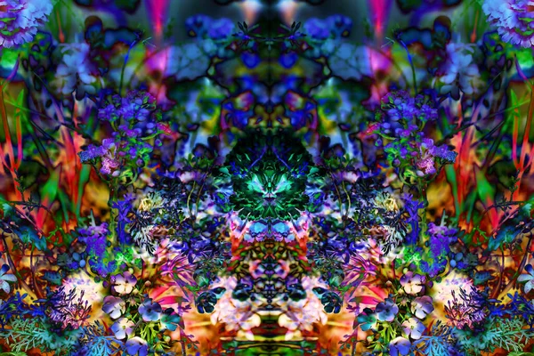 Abstract Colorful Design Flower Computer Art — Stock Photo, Image