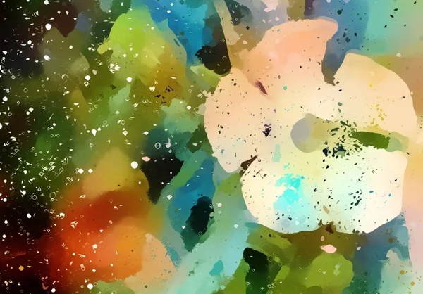 Космическое Пространство Цветком Цветной Фон Галактики Компьютерный Коллаж — стоковое фото