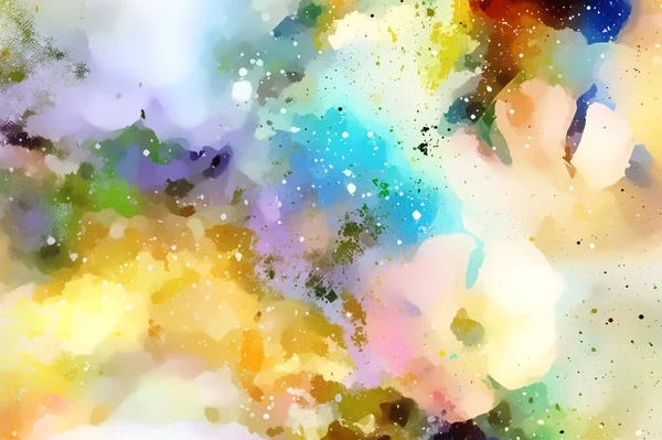 Abstracto Diseño Colores Acuáticos Con Flores Manchas Arte Informático —  Fotos de Stock
