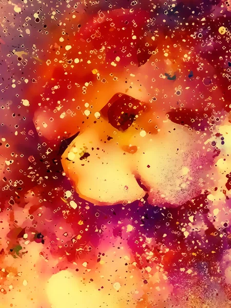 Kosmischer Raum Mit Blume Farbigem Galaxienhintergrund Computercollage — Stockfoto