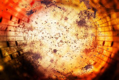 Soyut arka planda müzik motivasyonu olan güzel renkli kolaj