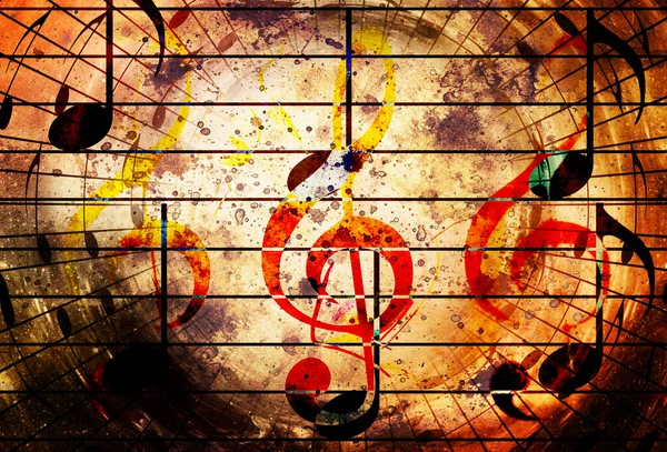 Conjunto Abstracto Claves Líneas Musicales Con Notas Collage Gráfico Temático —  Fotos de Stock