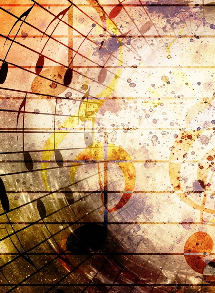 Ноты Космосе Звездами Абстрактный Цвет Фона Концепция Музыки — стоковое фото