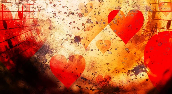 Vacker Collage Med Hjärtan Och Noter Musik Symboliserar Kärleken Till — Stockfoto