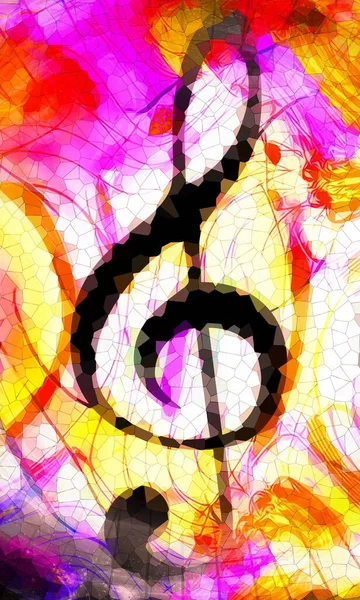 Abstract Music Theme Background Music Clef Modern Design Mosaic Effect — Stock Photo, Image