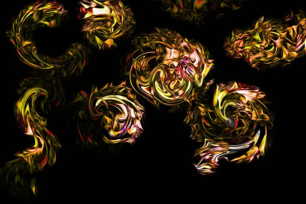 火のドラゴンのような小さなサイクルエネルギーボール抽象的な背景 — ストック写真