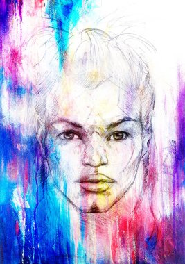 Gizemli adam. Eski kağıda kalem çizimi. Renk efekti