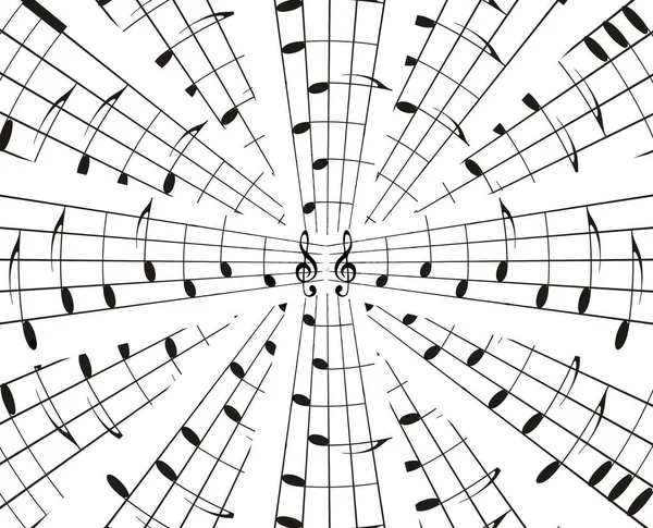 音符や音符の線や音楽の概念のグラフィックデザイン図です 黒と白 — ストック写真
