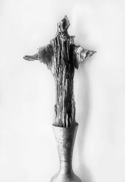 Holz Jesus Der Gute Hirte Maleffekt — Stockfoto