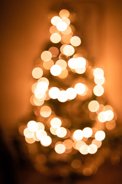 Blured Christmas tree made of lights — Stock Photo, Image