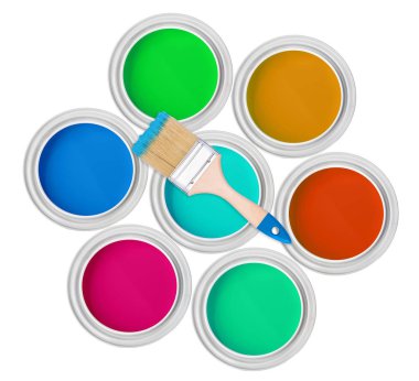 teneke boya ve fırça