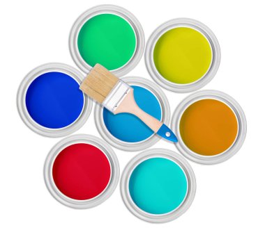 teneke boya ve fırça