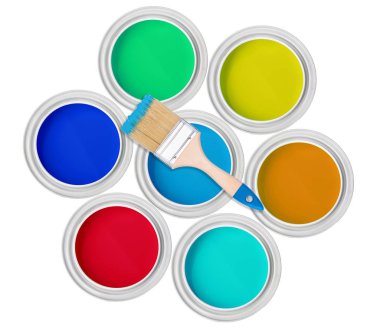 teneke boya ve fırça