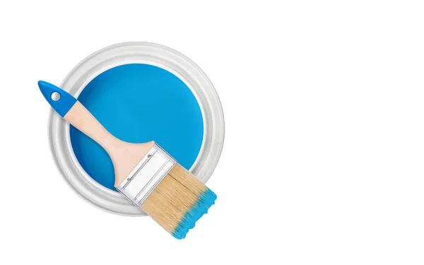 Cans of paint and brush — Stock Photo, Image