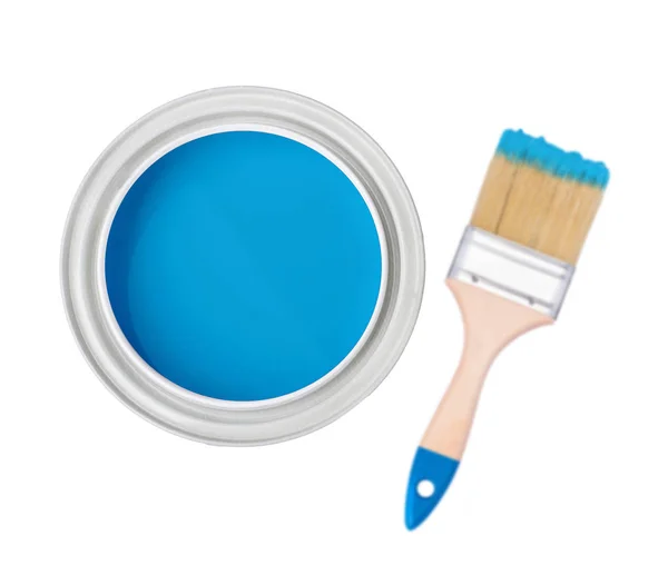Dosen mit Farbe und Pinsel — Stockfoto