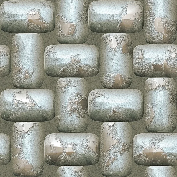 Абстрактный бесшовный трёхмерный рисунок округлых серебряных самородков — стоковое фото