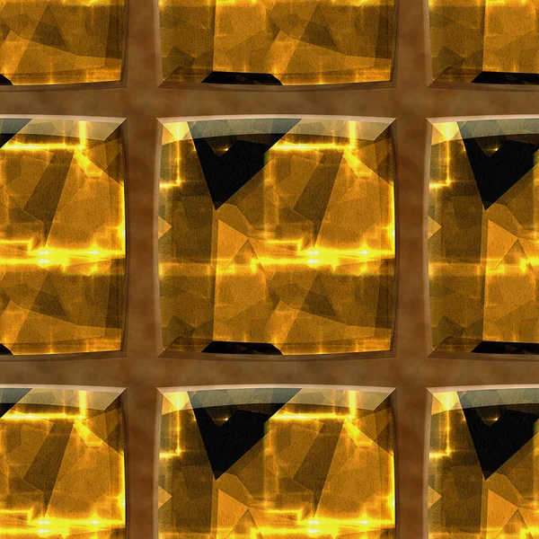 Varrat nélküli járda kő minta arany sugarakat és sokszögek — Stock Fotó