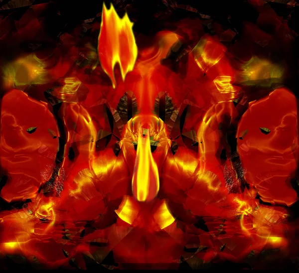 Fondo infernal abstracto con piedras ardientes y llamas — Foto de Stock