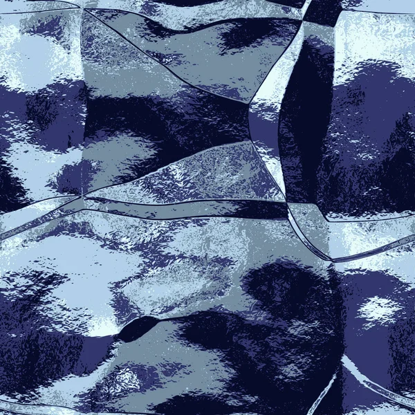 Patrón azul oscuro arrugado abstracto de lámina cepillada plegada — Vector de stock