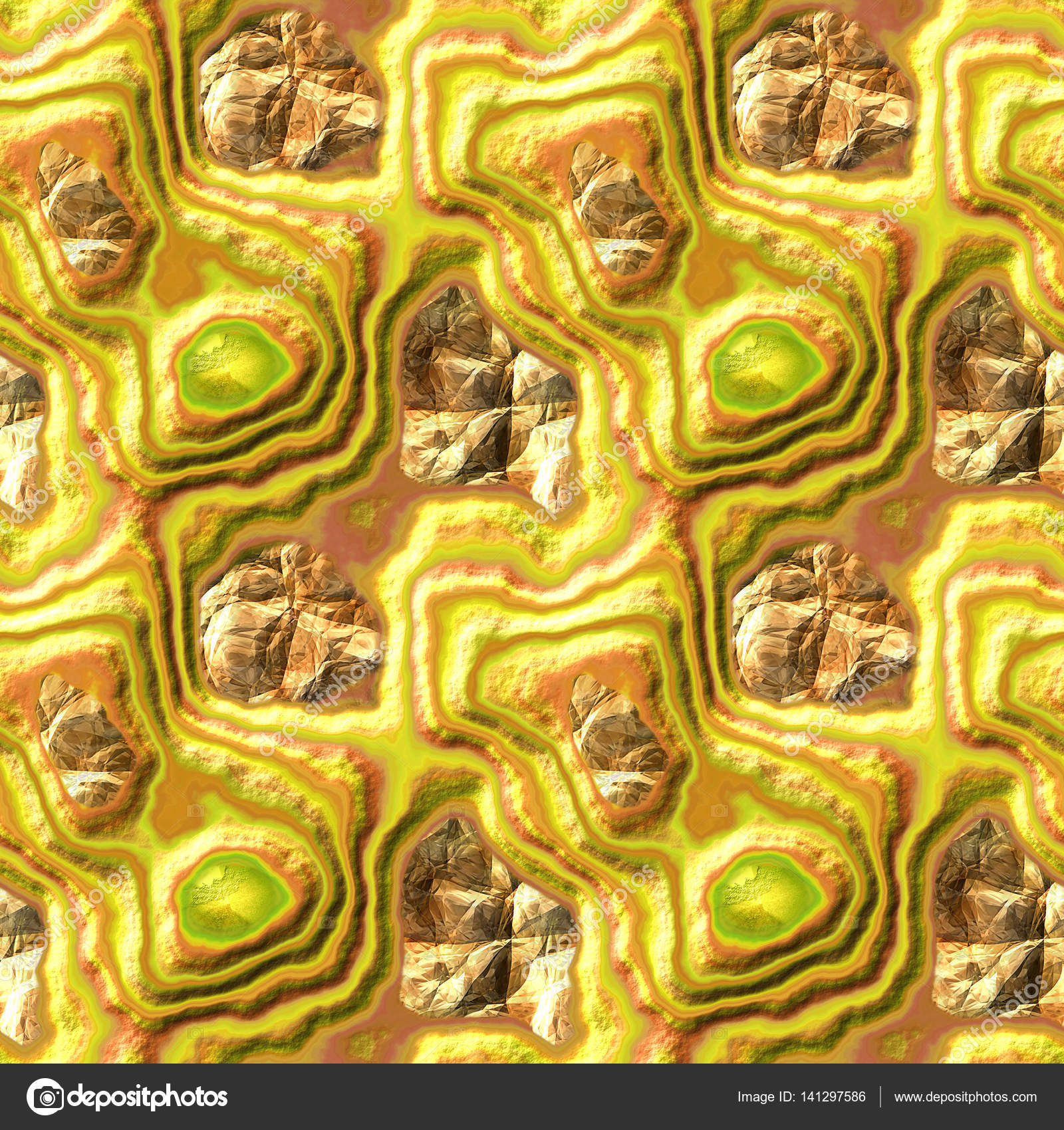 Abstract naadloze 3d verlichting patroon voor goud, oranje en groen ... Abstract naadloze 3d verlichting patroon voor goud, oranje en groen ...