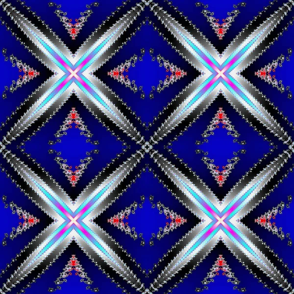 Patrón fractal caleidoscópico ornamental abstracto con estrellas brillantes — Foto de Stock