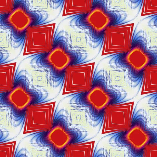 Абстрактный бесшовный фрактальный рисунок с округлыми квадратами и ромбами — стоковое фото