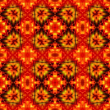 Dinamik Dikişsiz Infernal desen stilize yangın çiçekli