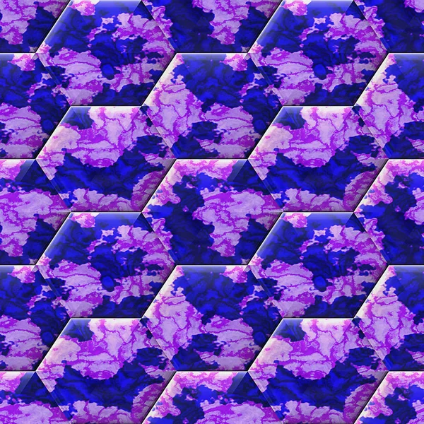 Abstracte naadloze roze, blauw en wit gemarmerd patroon met geaderde textuur — Stockfoto