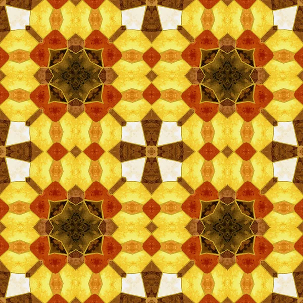 Abstract seamless autumn kaleidoscopic mosaic pattern — Stock Photo, Image