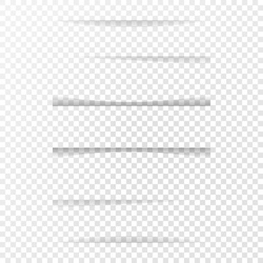 Şeffaf gerçekçi kağıt gölge efekti ayarlayın. Öğe için şeffaf bir arka plan üzerinde reklam ve promosyon mesaj