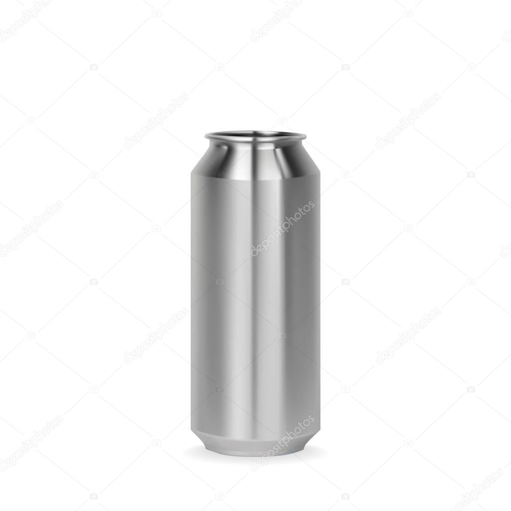 Aluminum can template for beer, soda, tonic or other beverage. 0,5 l. Packaging collection. Vector illustration
