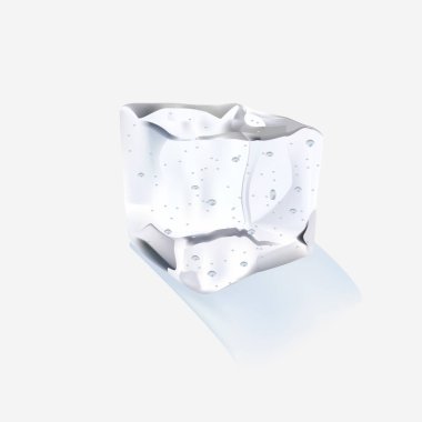 Beyaz bir arka plan üzerinde izole tek buz küpü. Vektör çizimi