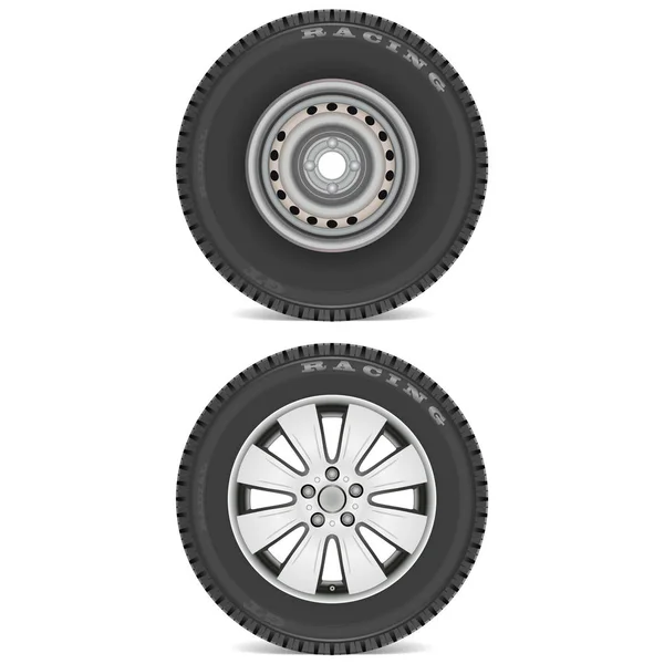 Dois discos de roda de carro. Ilustração vetorial — Vetor de Stock