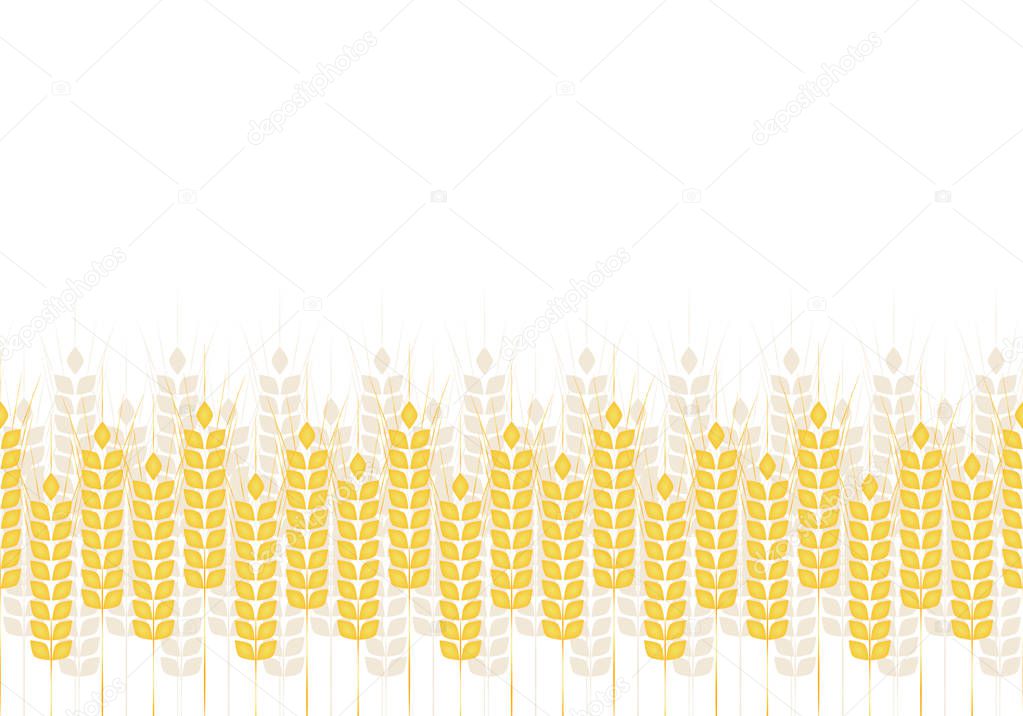 Abstract simple pattern of wheat ears, vector ornament