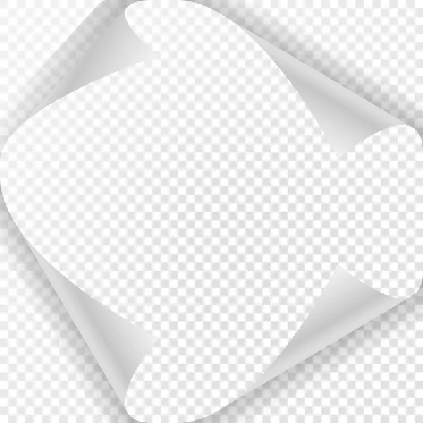Sayfa curl boş kağıt üzerine gölge ile. Beyaz kağıt etiket. Tasarım ve iş için öğe. Herhangi bir arka plan ve herhangi bir açıda kullanılan