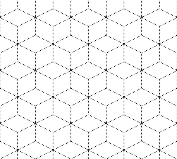 Nahtloses Schwarz-Weiß-Muster, sich wiederholende geometrische Kacheln mit diagonalem Quadrat, Textur mit gepunkteten Elementen, Vektor eps10 — Stockvektor