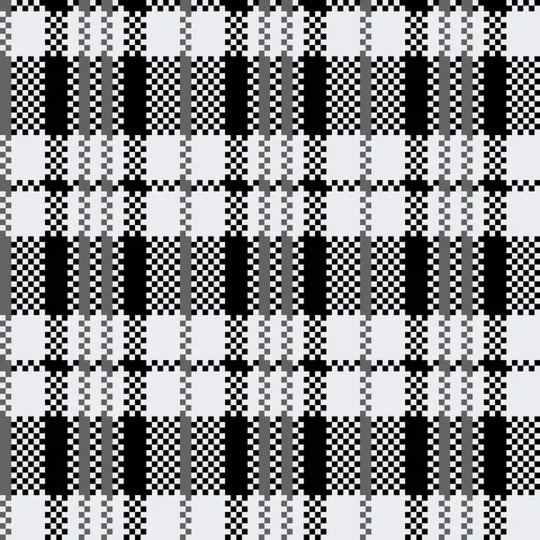 타탄 패턴입니다. 스코틀랜드 전통 직물 원활한 벡터입니다. 검은 배경에 흰색입니다. 아이 들, 장식 종이, 가정, 디자인, 개념, 의류에 적합, 수공예 스크랩 예약 — 스톡 벡터