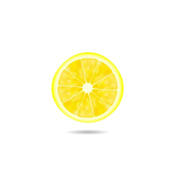 Illustration réaliste lumineuse de tranche de citron isolée sur fond blanc — Image vectorielle