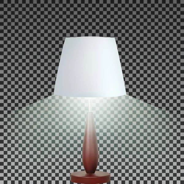 Realistische Tischlampe. Leuchtwirkung isoliert auf einem transparenten Hintergrund. Vektor-Fotorealismus — Stockvektor