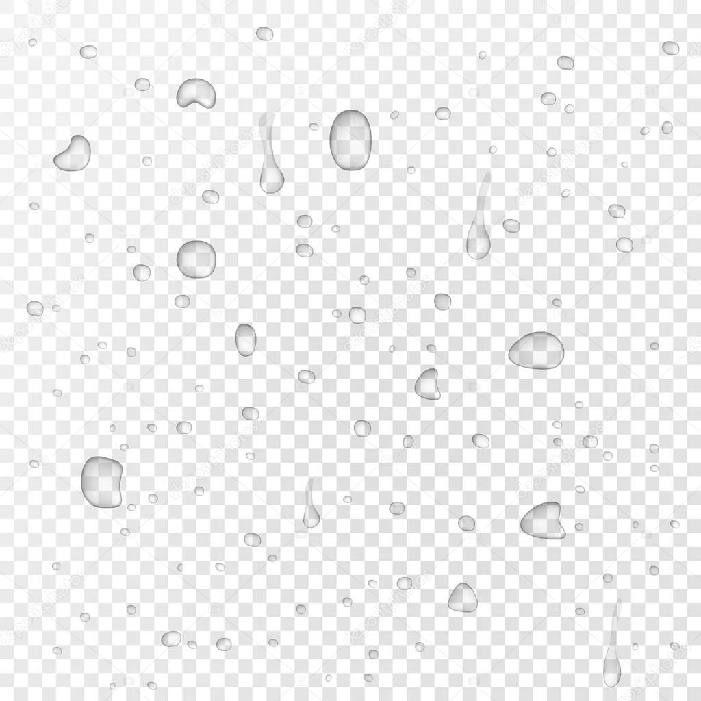 Water drops with transparency blending, ready to be used on raster images. Vector illustration.