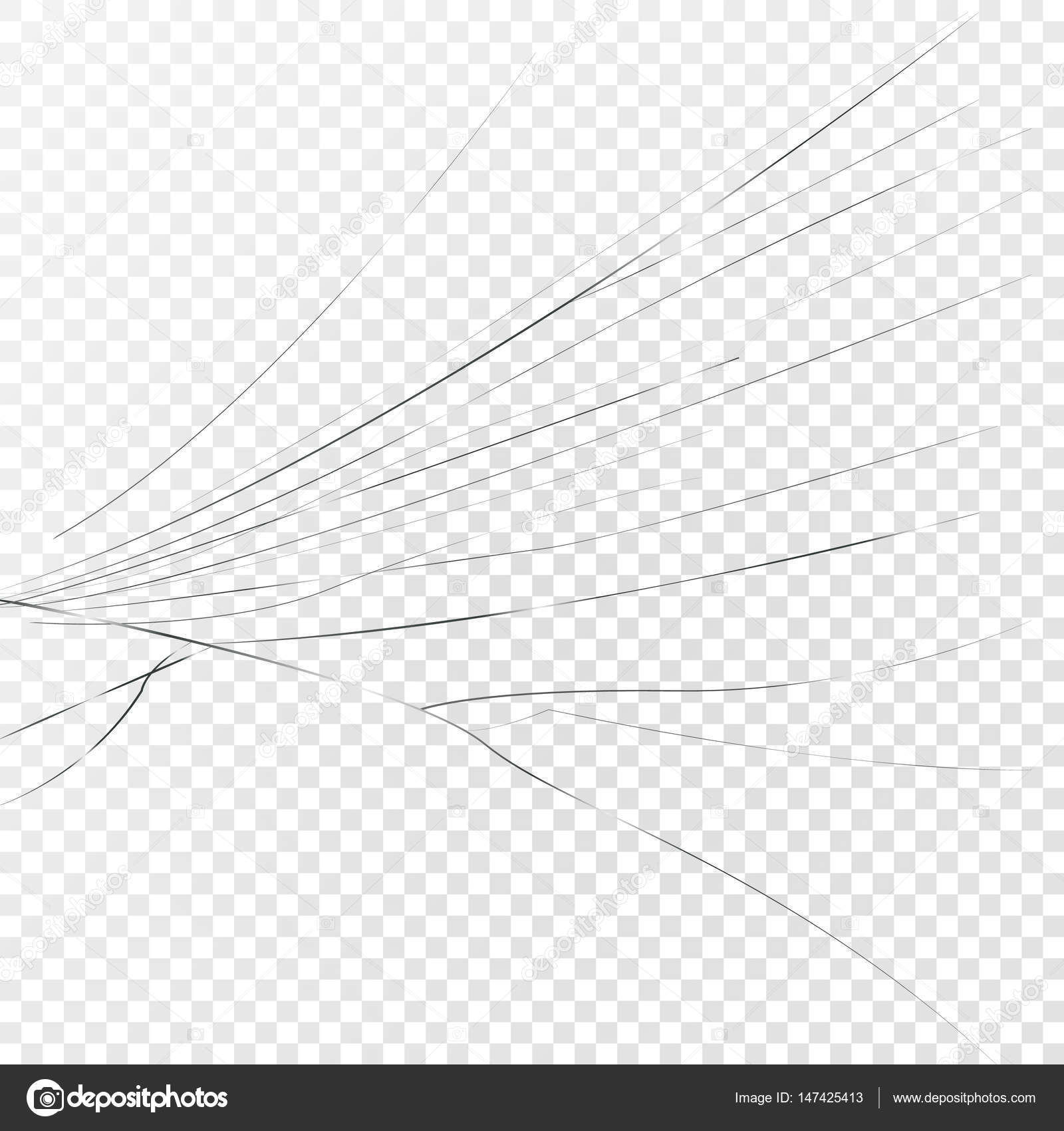 Broken Lateral cracks on a transparent background Stock