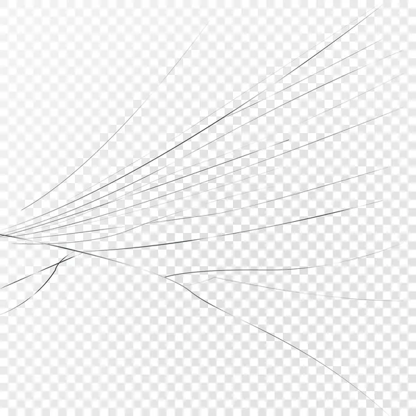 Vidrio roto. Grietas laterales sobre fondo transparente — Archivo Imágenes Vectoriales