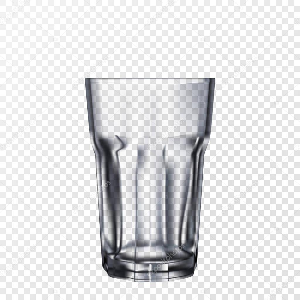 3d transparent empty faceted glass isolated on transparent background