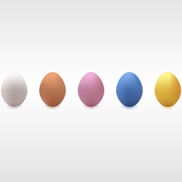 Conjunto de huevos de Pascua de color liso — Vector de stock