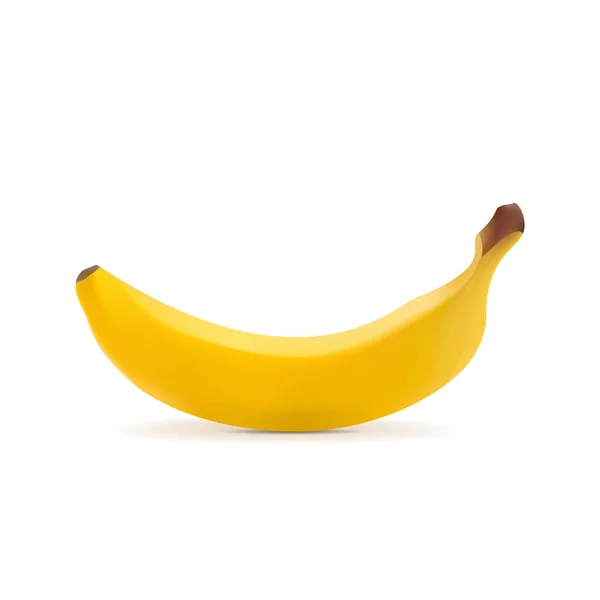 Banane. Banane mûre isolée sur fond blanc. Illustration vectorielle réaliste — Image vectorielle