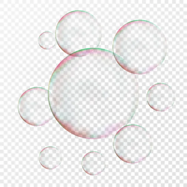 Bulle de savon transparente abstraite avec fusées éclairantes sur fond gris clair. Illustration vectorielle eps10 — Image vectorielle